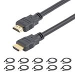 StarTech.com 6ft HDMI Cable - 10 Pack - 4K High Speed HDMI Cable with Ethernet - UHD 4K 30Hz Video - HDMI 1.4 Cable - Ultra HD HDMI Monitors, Projectors, TVs, Displays - Black HDMI Cord (HDMM610PK)