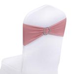 Peomeise Spandex Stretch Chair Sashes (Dusty Pink, 50)