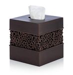 Essentra Home Bronze Finish Square Tissue Box Cover - Bronze Collection