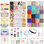 Clay Beads Bracelet Making Kit, Friendship Bracelet Making Kit Bracelet Beads 24 Colors 2 Boxes Jewellery Making Kit Set Letter Alphabet Diy Arts And Crafts Birthday Gift For Her Kid Age 6 7 8 9