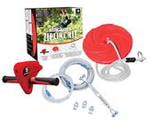 Slackers USA Eagle Zipline 30m Long, Solid Metal Hand Rail with a Plastic Case, Robust Steel Rope Ø5mm, Including Swing, for Garden and Park, 980005