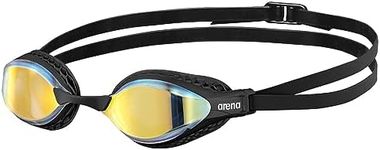 arena Air-Speed Anti-Fog Swim Goggles for Men and Women, Yellow Copper Mirror/Black