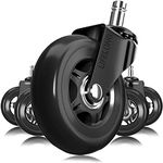 Office Chair Wheels Replacement Rubber Chair casters for Hardwood Floors and Carpet, Set of 5, Heavy Duty Office Chair Desk casters, 11x22mm, Black (Not for 1KEA)