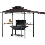 Grill BBQ Gazebo Canopy for Outdoor Grill, 5x11 Outdoor Patio Grilling Gazebo with Awning Supported by Upgraded Hydraulic Rod for Backyard and Deck by OUTDOOR WIND, Brown