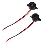 DHRUVPRO 2pcs DC 3-24V 85DB Small Enclosed Piezo Buzzer Alarm with Wires