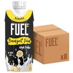 FUEL10K Banana Breakfast Milk Drink, High Protein & Vitamins, 330 ml (Pack of 8)