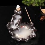 YYW Landscape Home Resin Backflow Incense Holder, Incense Burner with 10pcs Backflow Incense Cones, Incense Holder Incense Burner (Two Fish Style)