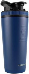 Ice Shaker Stainless Steel Insulated Water Bottle Protein Mixing Cup (As seen on Shark Tank) | Gronk Shaker | (Navy 26 oz)