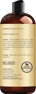 Handcraft Blends Organic Castor Oil 473ml – Pure Expeller-Pressed, Hexane-Free