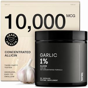 High Potency Odorless Garlic Pills - First Ever 10mg Allicin Formula for Unmatched Potency - 50:1 Extract, Third-Party Tested, 60 Capsules