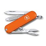 Victorinox Classic SD Swiss Army Knife, Small, Multi Tool, 7 Functions, Scissors, Nail File, Orange