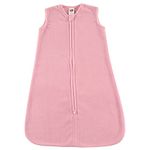 Hudson Baby Baby Wearable Safe Cozy Warm Sleeping Bag, Light Pink Microfleece, 0-6 Months