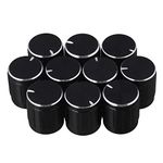 Etfbuy 10Pcs Potentiometer Knob Rotary Black Aluminum Alloy Cap Encoder Switch Volume Control 15mm Dia