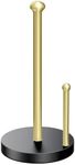 Gatco 1447MXB Kitchen Paper Towel Stand, Matte Black Brushed Brass | Countertop Solid Brass Weighted Base Paper Towel Holder Stand