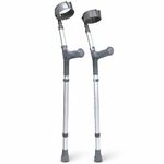 The Helping Hand Company Double Adjustable Crutches – Comfortable Ergonomic Handle – Lightweight Aluminum – Fully Height & Arm Adjustable – Medical Mobility Aid – Pair for Adults (Long)