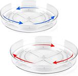 9"+11" Lazy Susan Turntable, Clear Lazy Susan Organizer, Rotating Spice Rack Organizer for Cabinet, Kitchen, Countertop, Turntable Organizer for Pantry Storage and Under Sink Storage, 2-Pack