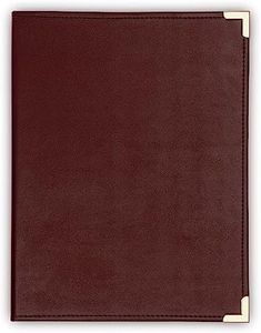 Samsill Classic Collection Business Portfolio/Executive Padfolio, Resume/Document Organizer with 8.5 by 11-Inch Legal Pad, Faux Leather with Brass Corners, Burgundy (70014)