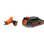 BLACK+DECKER 20V MAX* Cordless Pruner Kit (BCPR320C1) & 20V MAX Lithium Battery 2.0 Amp Hour (LBXR2020-OPE)