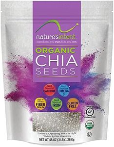 Nature's Intent Organic Chia Seeds - 3lb Bag - USDA Organic, Non-GMO, Vegan, Gluten-Free, Kosher, Keto & Paleo - Good Source of Calcium, Omega 3 and Iron - for Salads, Yogurt & Smoothies
