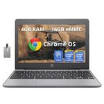 HP Chromebook 11.6" HD Touchscreen Laptop, Intel Celeron N3060, 4GB RAM, 16GB eMMC, Intel HD Graphics, Full Size Keyboard, HD Webcam, WiFi 5, Chrome OS, Black, 128GB Hotface USB Card