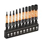 toolant Impact Hex Head Allen Wrench Drill Bit Set 10pcs (Metric), 1/4” Hex-Shank S2 Steel Hex Bits Set, CNC Machined Tips with Magnetism, 2” Long with Storage Box