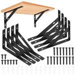 8 Pieces Shelf Brackets Heavy Duty, Wall Mounted Triangle Shelving Brackets, 90 Degree Right Angle Shelf Supporters Brace Brackets, for Living Room Bedroom (150x95 mm/6x3.7 inch)