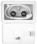 RV Exterior Shower Box Kit Faucet Hose Camper Trailer Cowboy Shower White