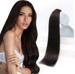 Sunny Hair Tape in Hair Extensions Human Hair 20inch Remy Hair Extensions for Women Real Human Hair Brunette Dark Brown Invisible Tape in Extensions Straight 20Pcs