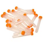 Honbay 20pcs 15ml Plastic Centrifuge Tube EP Tube Seed Bottle - Orange Screw Cap, Round Bottom, Graduated Marks