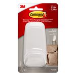 Command Jumbo Quartz Hook, Pack of 1 Hook and 2 Adhesive Strips, White - Damage Free Hanging - Holds up to 3.4kg