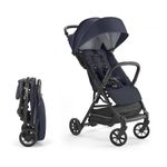 Inglesina Quid Stroller, Midnight Blue - Compact, Airplane Travel Stroller for Babies & Toddlers 3 Months to 50 lbs - Lightweight - Easy to Open - BPA Free