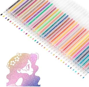 SMOOTHERPRO Glitter Gel Pens, 36 Colors Glitter Colored Pens, 1.0mm Bold for Adults Coloring Books Drawing Sketching Journaling Scrapbook (SC633-36)