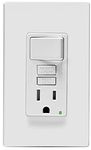 Leviton GFSW1-W SmartlockPro Slim GFCI Combination Switch, Tamper-Resistant Receptacle with LED Indicator, 15 Amp, 125 Volt, Switch 1800 Watts - White