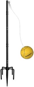 Garbuildman Tetherball Set with Rope for Outdoor Backyard, Adjustable Tether Ball Pole with Screw Reinforcement 5-Prong Base for Playground, Outside Ball Games Sports for Kids & Adults, 7.5 FT
