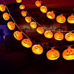 5M/16.4FT 30LEDs Halloween Decorations Halloween Pumpkin String Lights, Waterproof Halloween Decor Lights for Outdoor Indoor for Halloween Festivals Gate Patio Garden Yard Halloween Party Decorations