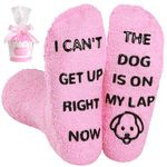 BISOUSOX 1 Pair Dog Cat Lovers Gifts For Mum Women Non Slip Fuzzy Socks Novelty Socks Women 3.5-7 Size Soft Comfortable Funny Socks Birthday Gifts for Wife Girlfriend