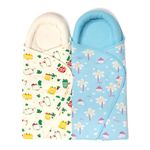 TIDY SLEEP Baby Pod Swaddle Wrap for Newborn, Snuggle Pod with U Shape Ring Head Protection Support | Baby Snuggle Pod Swaddle Wrapper | Pack of 2 (0-3 Months) (White Wild City & Blue Farmland)