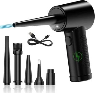 LKUWEE Compressed Air Duster - Reutilizable Aire Comprimido Plumero Electrico, 51000 RPM 3 Speeds 6000 mAh Sopladora de Aire, Soplador de Aire para la Limpieza de Huecos, Ordenador, Keyboard