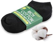 HOT FEET Thin Women's No Show Summer Socks - 5 Pack Cotton Ankle, Low Cut Lightweight Moisture Wicking Footies, Size 5.5-7.5, Black