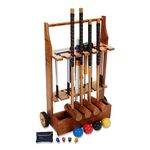 Uber Games 4 player Pro Croquet Set with Wooden Trolley