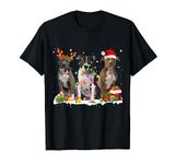 Santa American Staffy Dog Gorgeous Reindeer Christmas Pajama T-Shirt