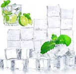 Clear Fake Ice Cubes, 20 PCS 1" Plastic Ice Cubes Square Acrylic Clear Ice Rock Diamond Crystals Fake Ice Cubes Display Snowflake Gems for Home Decoration Wedding Centerpiece Vase Fillers