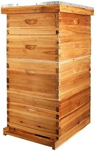 ThxBees 10-Frame Bee Hive Complete Beehive Kit Beeswax Coated Beehive Include Frames and Foundation Sheets for All Beekeeping Levels (2 Deep & 2 Medium Bee Boxes)