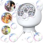 Rechargeable Bubble Machine Outdoor for Kids, 30,000+ Release Per Minute Automatic Bubbles Makers, 90°/180° Rotating 500ML with 2 Speed Modes for Party, Wedding, Birthday