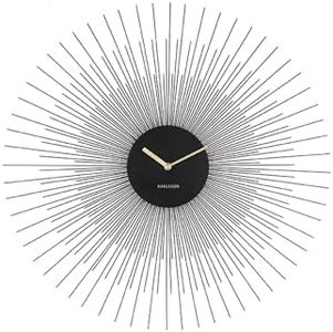 Karlsson Wall Clock Peony Steel Large Black, Metal, 17,5 x 4,5 x 12