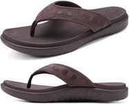 KuaiLu Mens Leather Sport Flip Flop