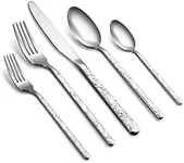 30-Piece Silverware Set for 6, Premium Stainless Steel Flatware Set, Heavy Duty Cutlery Utensil Set for Home Restaurant, Include Fork Knife Spoon Set, Patterned Handle, Reusable