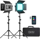 GVM RGB LED Video Light with APP Control, 60W 880RS Photography Shooting Studio Lighting Kit with Stands, CRI97 Dimmable Led Panel Light, 8 Applicable Scenes, 2-Packs