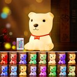 ZKLiLi Dog Night Light for Kids,Cute Night Lamp with 16 Colors Changing for Nursery,Squishy Silicone Dog Touch Lights for Toddler Room Decor,with USB Rechargeable,Gifts Stuff for Baby Girls and Boys