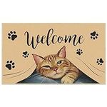 Welcome Cat Door Mat, Cat Footprint